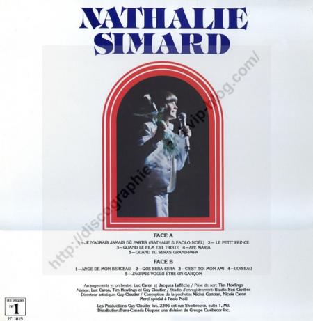 Nathalie Simard:  Verso et Cassette Audio