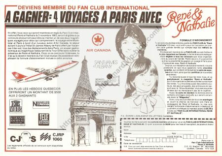 Feuille Concours venant avec l'album...