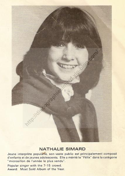 Nathalie Simard ... gagnante d'un Félix en 1983.