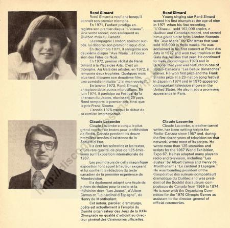 Interieur gauche de la pochette...